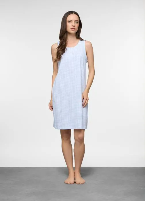 Camicia da notte corta in jersey di puro cotone donna