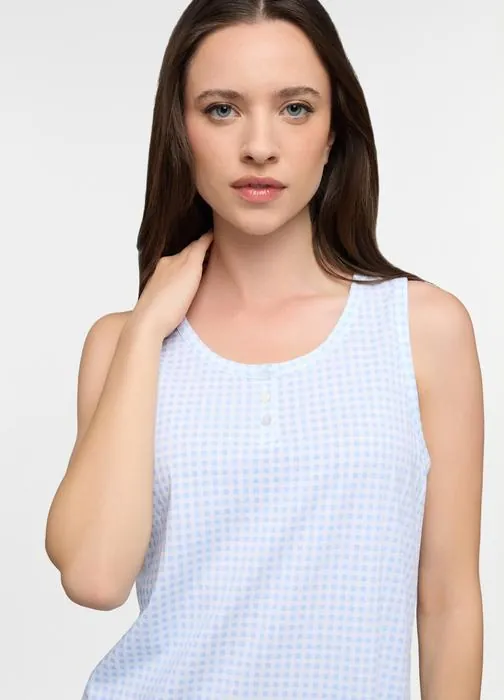 Camicia da notte corta in jersey di puro cotone donna