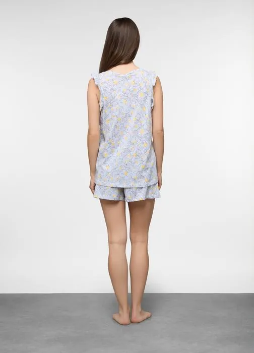 Set pigiama corto in jersey di puro cotone donna