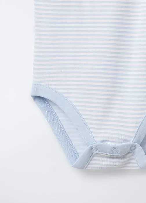 Paket od 2 rebrasta bodija za bebe dječake