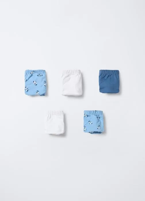 Pack 5 slip in jersey di puro cotone bambino