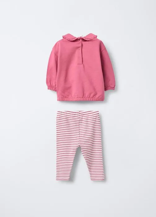 Jogging set in pura felpa di cotone neonata
