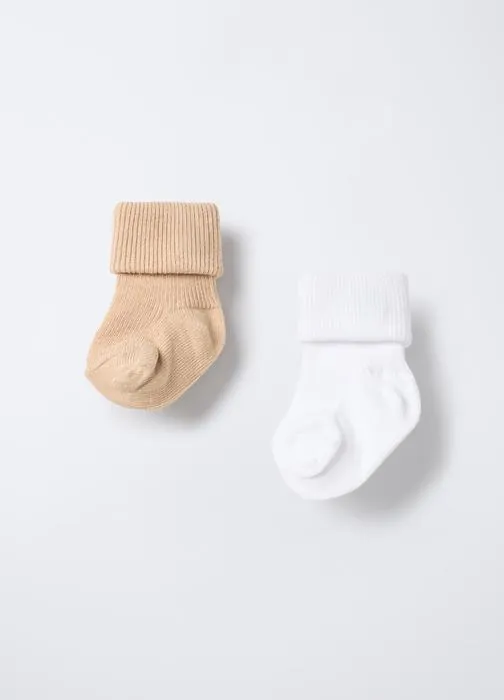 Paket od 2 para kratkih rebrastih čarapa za bebe