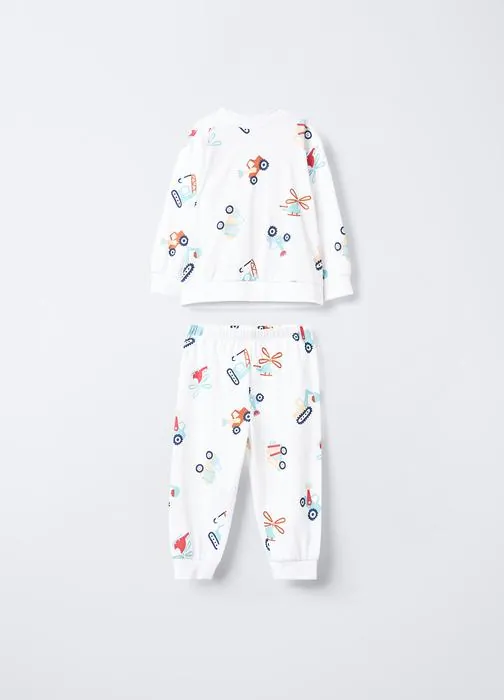 Set pigiama lungo in jersey di puro cotone