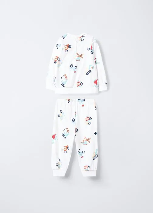 Set pigiama lungo in jersey di puro cotone