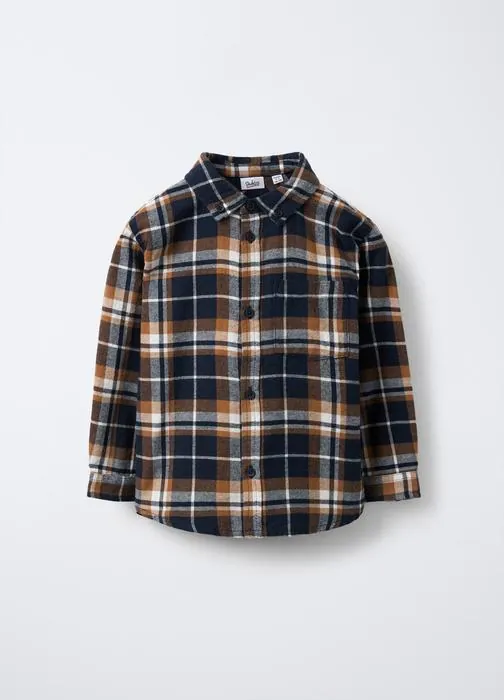Camicia in flanella di puro cotone Fit Regular bambino