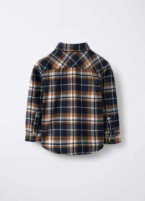 Camicia in flanella di puro cotone Fit Regular bambino