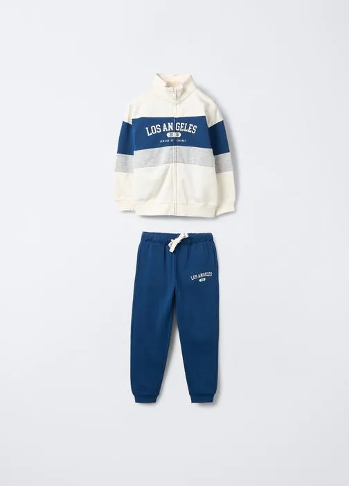 Jogging set in puro cotone garzato bambino