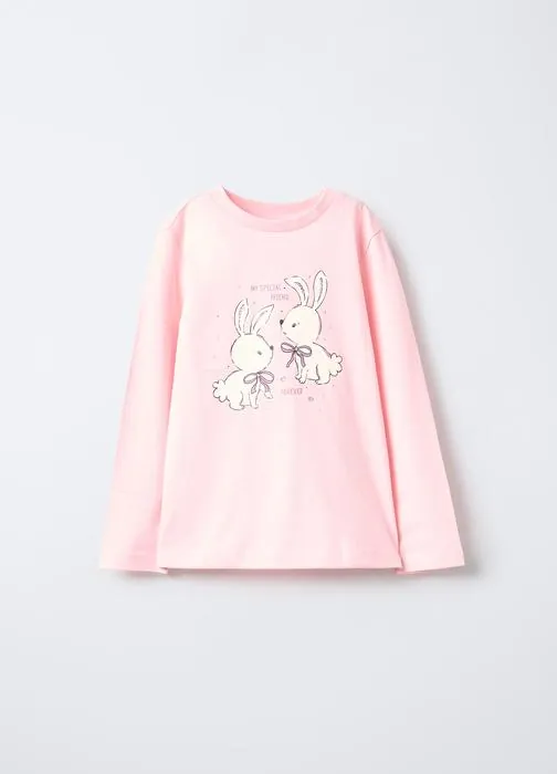 T-shirt in jersey di puro cotone bambina