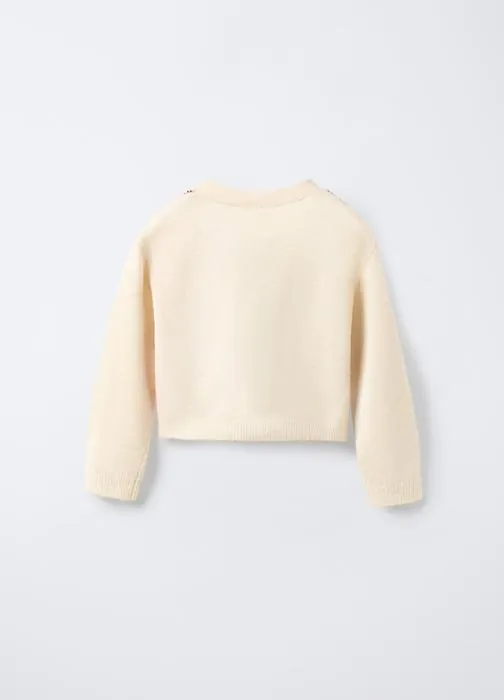 Djevojački kardigan s jacquard uzorkom