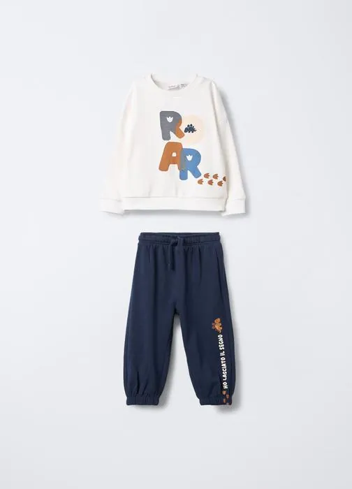 Jogging set in puro cotone garzato bimbo