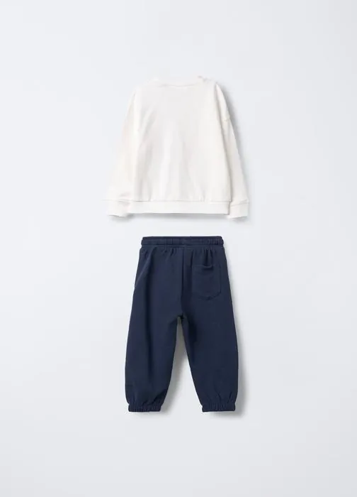 Jogging set in puro cotone garzato bimbo