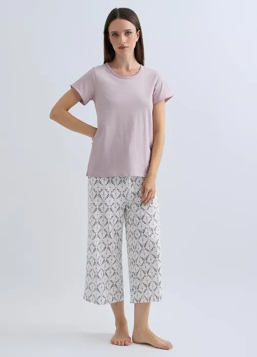 Kratka pidžama od čistog pamuka za žene