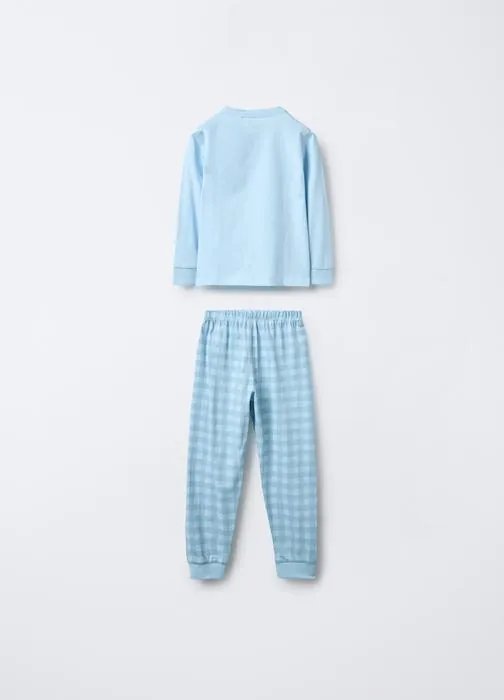 Set pigiama lungo in jersey di puro cotone bambino