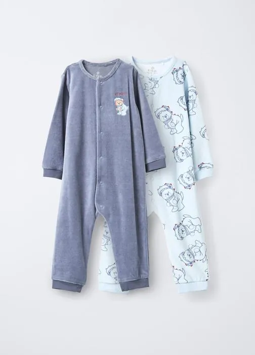 Paket od 2 baršunastih pidžama za bebe