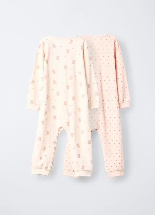 Paket od 2 baršunastih pidžama kombinezona za bebe