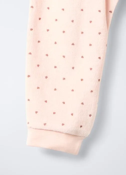 Paket od 2 baršunastih pidžama kombinezona za bebe