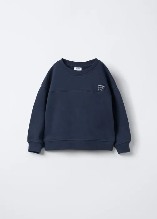 Felpa in puro cotone garzato Fit Over bimbo