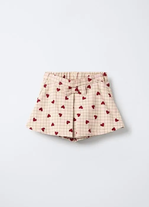 Gonna-pantalone in flanella misto viscosa bimba