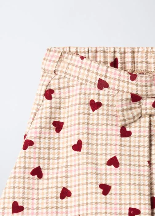 Gonna-pantalone in flanella misto viscosa bimba