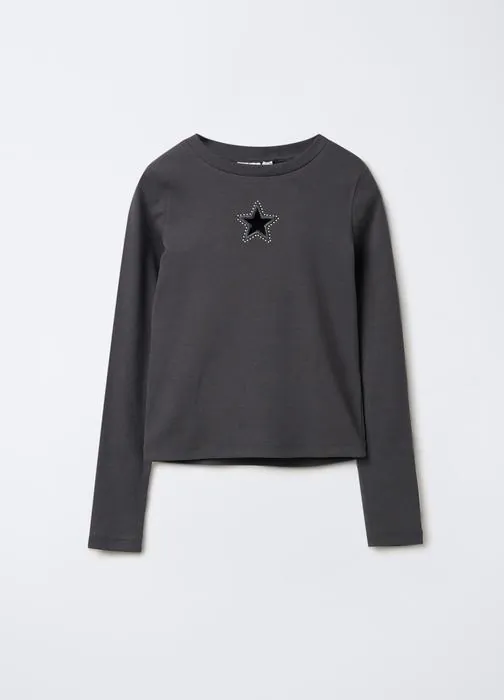 Rebrasta majica slim fit za djevojčice