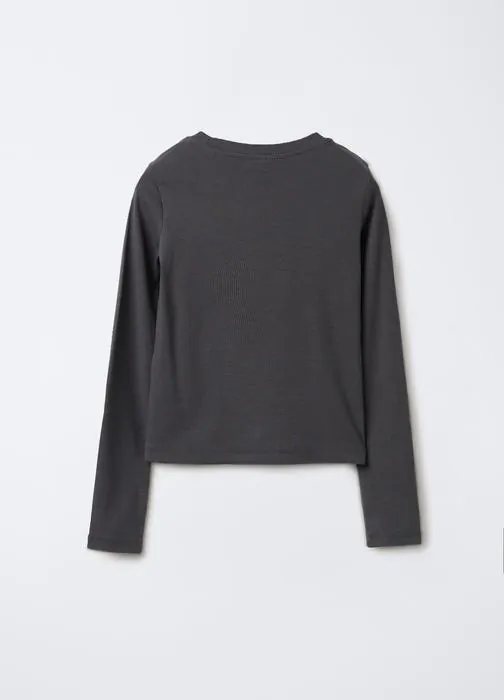 Rebrasta majica slim fit za djevojčice