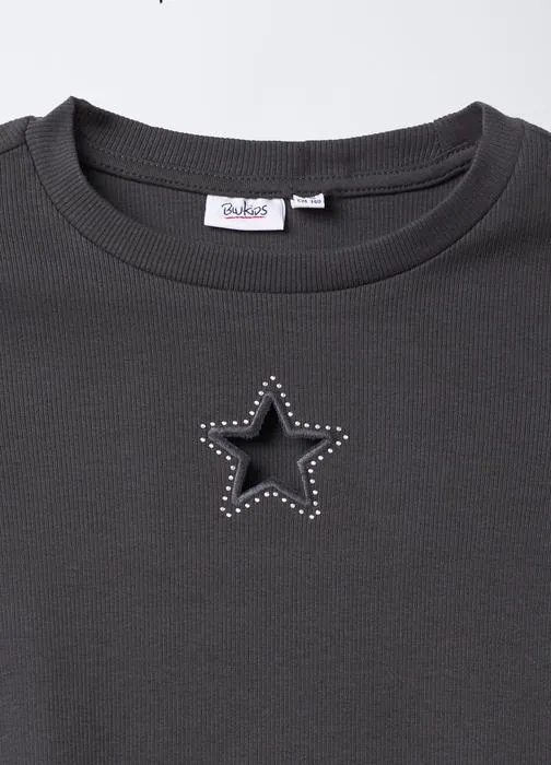 Rebrasta majica slim fit za djevojčice