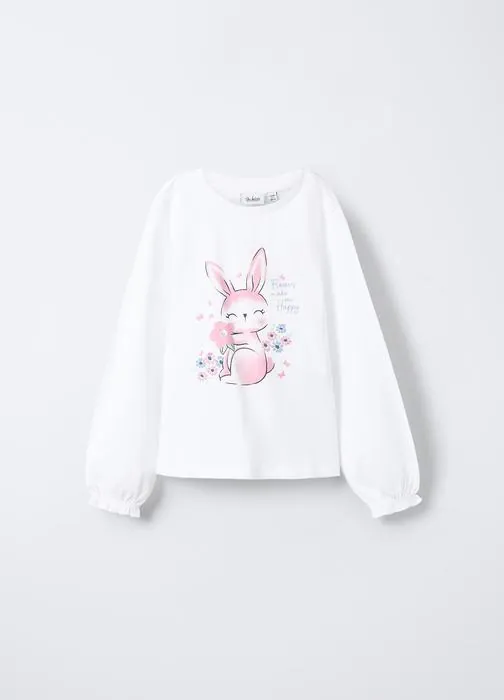 T-shirt in jersey di puro cotone bambina