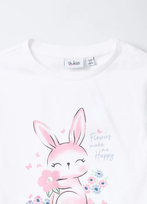 T-shirt in jersey di puro cotone bambina