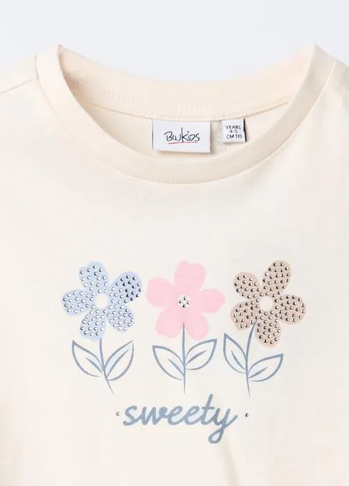 T-shirt in jersey di puro cotone bambina