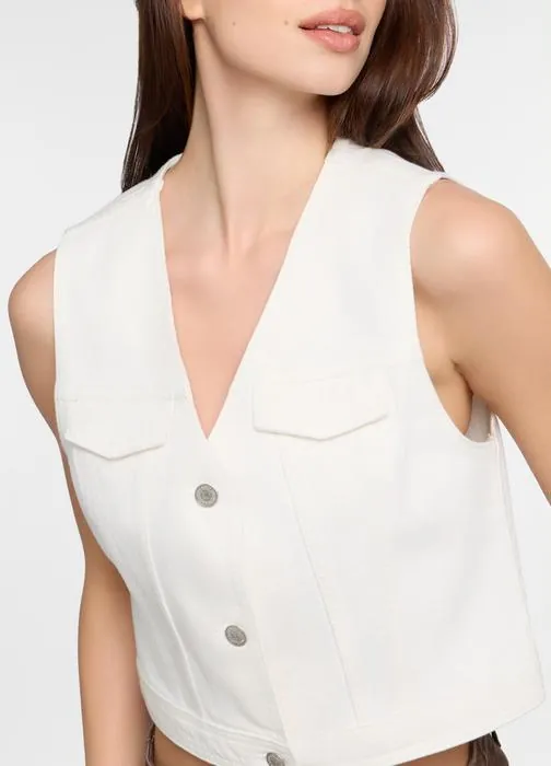 Gilet fit Cropped in cotone donna
