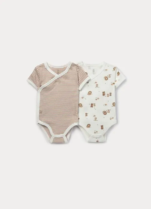 Paket od 2 prekrižena bodija za bebe