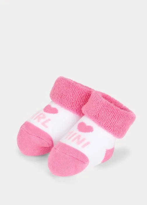 Rebraste čarape za bebe s uzorkom i preklopom