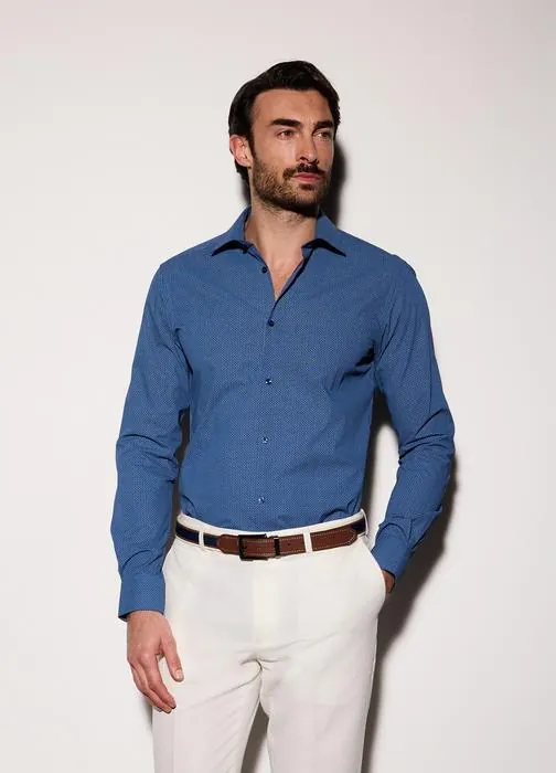 Muška košulja slim fit s mikrouzorkom