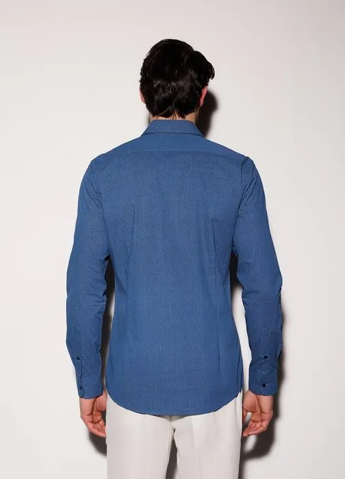 Muška košulja slim fit s mikrouzorkom