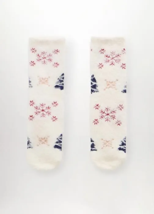 Ženske jacquard čarape s božićnim uzorkom