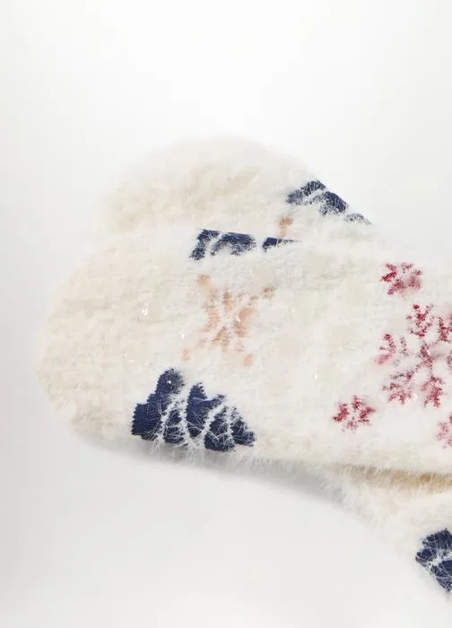 Ženske jacquard čarape s božićnim uzorkom