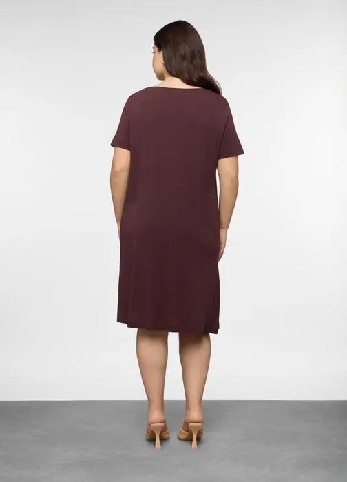Kratka haljina okruglog izreza za žene curvy