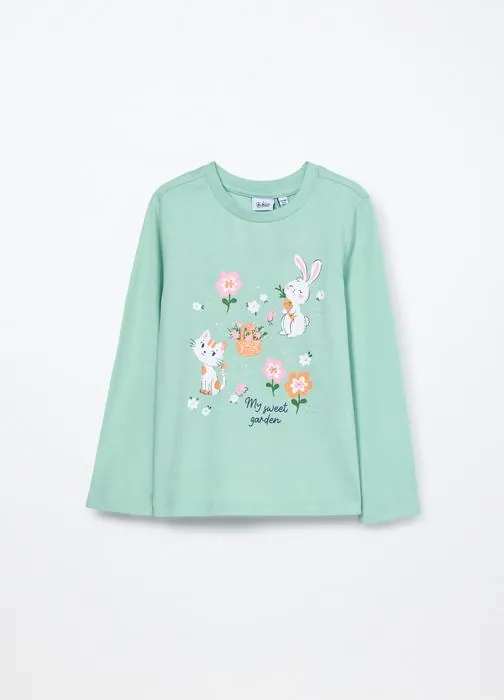 T-shirt in jersey di puro cotone bambina