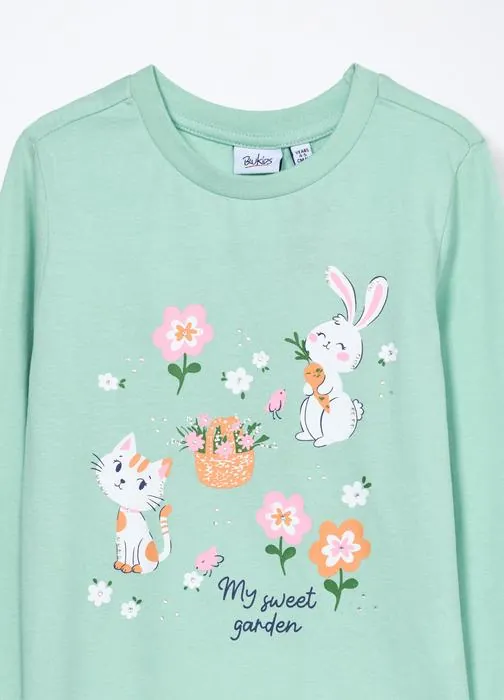 T-shirt in jersey di puro cotone bambina