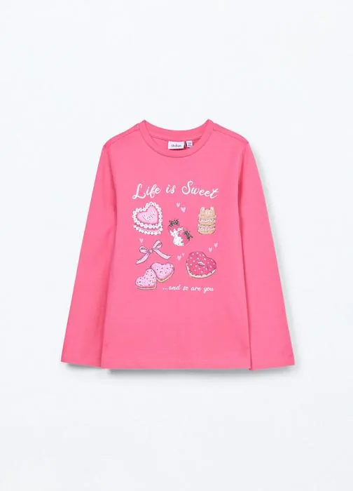 T-shirt in jersey di puro cotone bambina