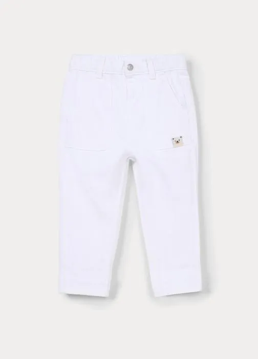 Pantaloni regular fit in twill di puro cotone bimbo