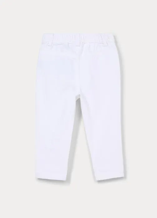 Pantaloni regular fit in twill di puro cotone bimbo
