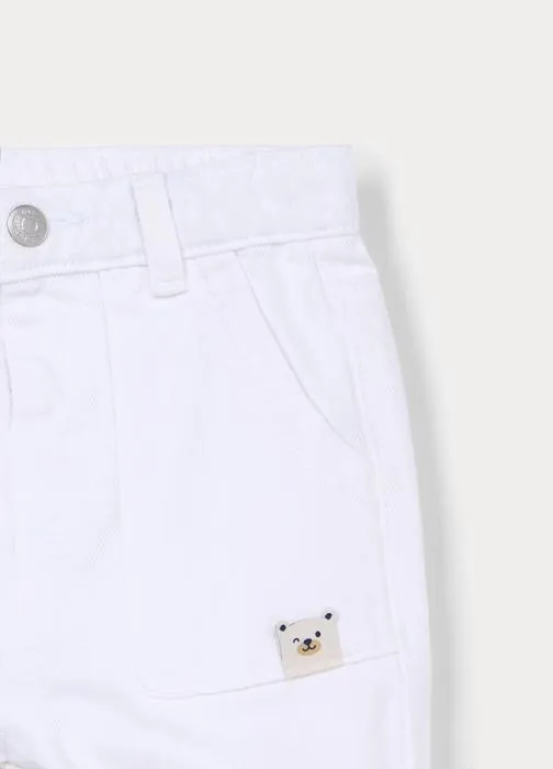 Pantaloni regular fit in twill di puro cotone bimbo