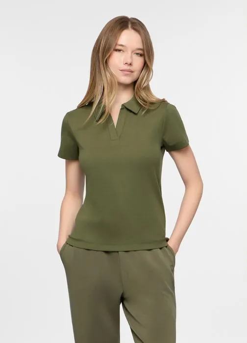 Ženska polo majica rebraste strukture