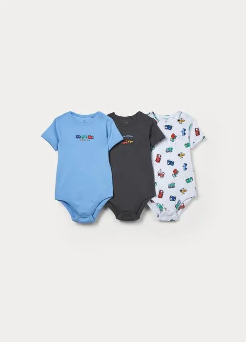 Paket od 3 rebrasta bodija za bebe dječake