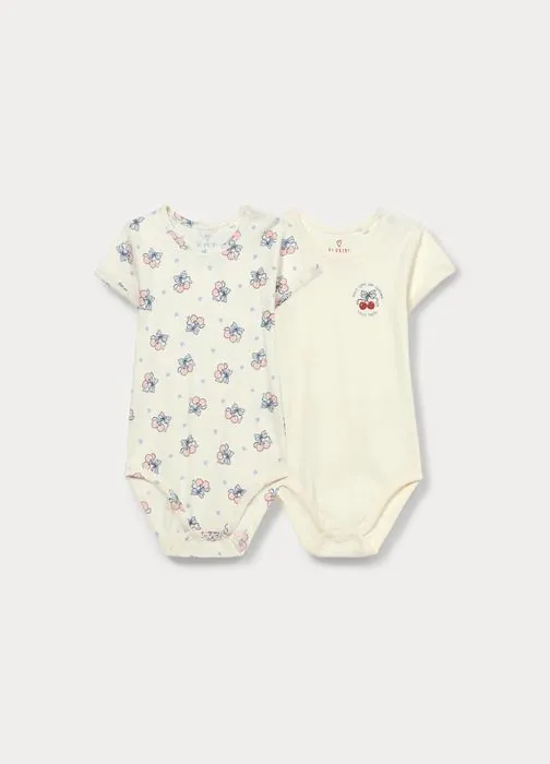 Paket od 2 rebrasta bodyja za bebe djevojčice