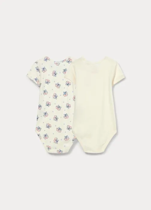 Paket od 2 rebrasta bodyja za bebe djevojčice