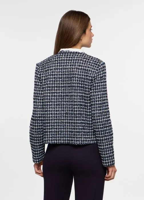 Ženski bouclé kardigan s lurex niti