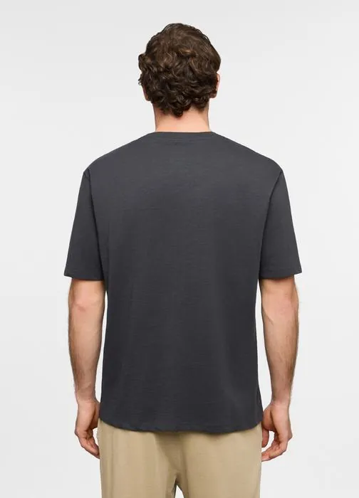 T-shirt girocollo in cotone fiammato uomo
